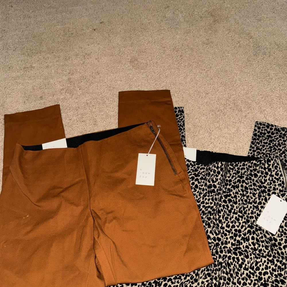 A New Day Brown and Leopard Print Pants Set